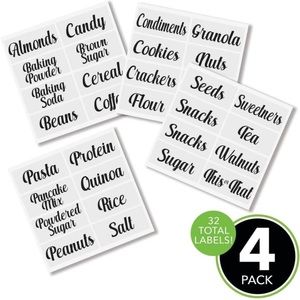 MDesign Kitchen Pantry Storage Labeling System - 32 adhesive labels